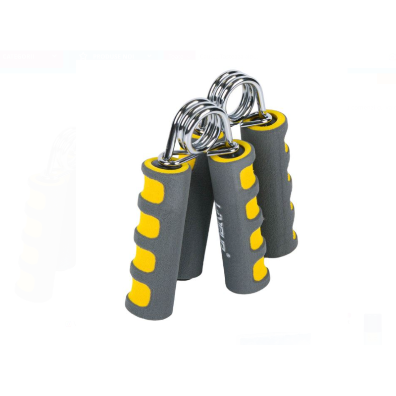 Flexor Antebrat cu Manere din Spuma Gri-Galben, 15 kg, Set 2 Buc