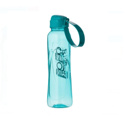 Sticla Sport din Plastic Turcoaz cu Capac si Print, 630 ml