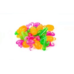 Set Cuburi Gheata Reutilizabile cu Modele Tropicale Colorate - 24 Buc