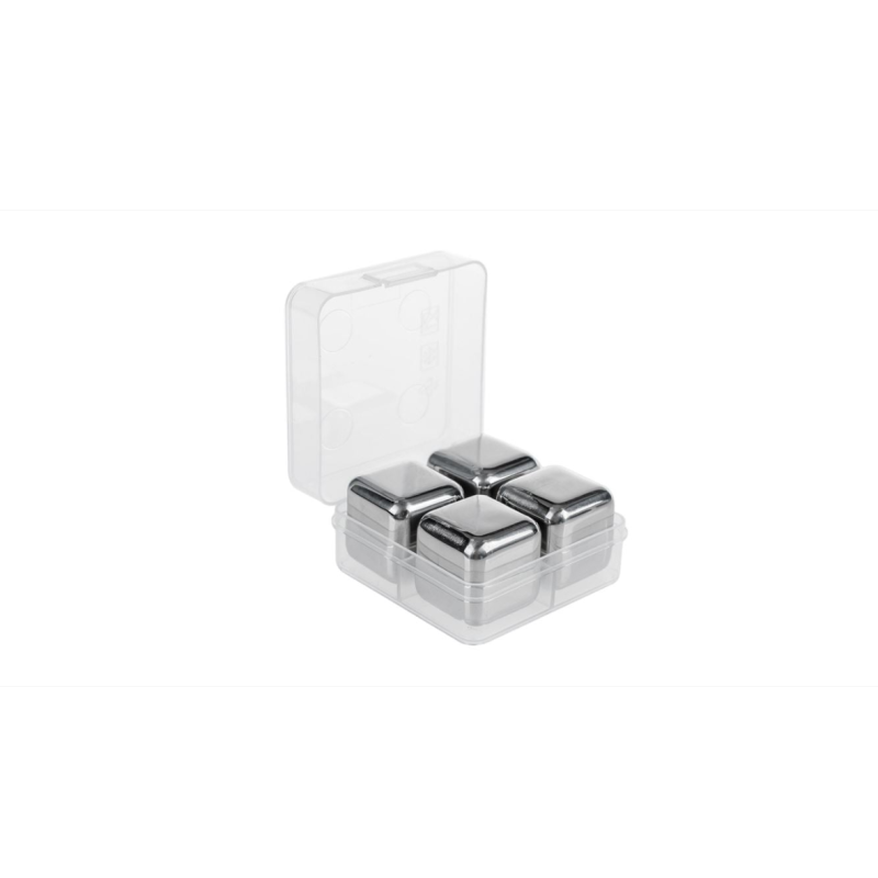 Set Cuburi de Gheata Reutilizabile din Otel Inoxidabil - 4 Buc