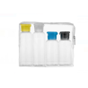 Set Sticlute de Calatorie Transparente cu Capac Colorat, 80 ml si 120 ml, cu Gentuta - 4 Buc