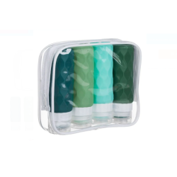 Set Sticle pentru Cosmetice Verzi 100 ml cu Gentuta - 4 Buc