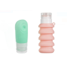 Set Sticle din Silicon Roz si Verde Menta pentru Calatorie - 2 Buc