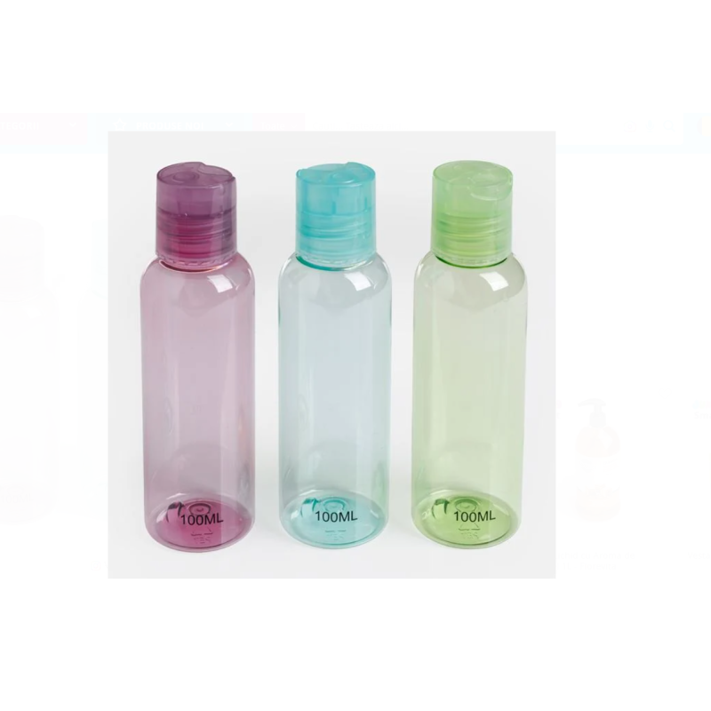 Set Sticle de Calatorie Transparente Colorate 100 ml - 3 Buc