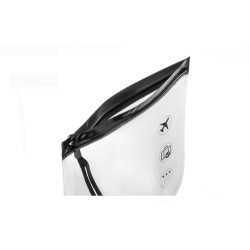 Pungi Travel Transparente cu Maner si Fermoar Negru 20x20 cm - 2 Buc