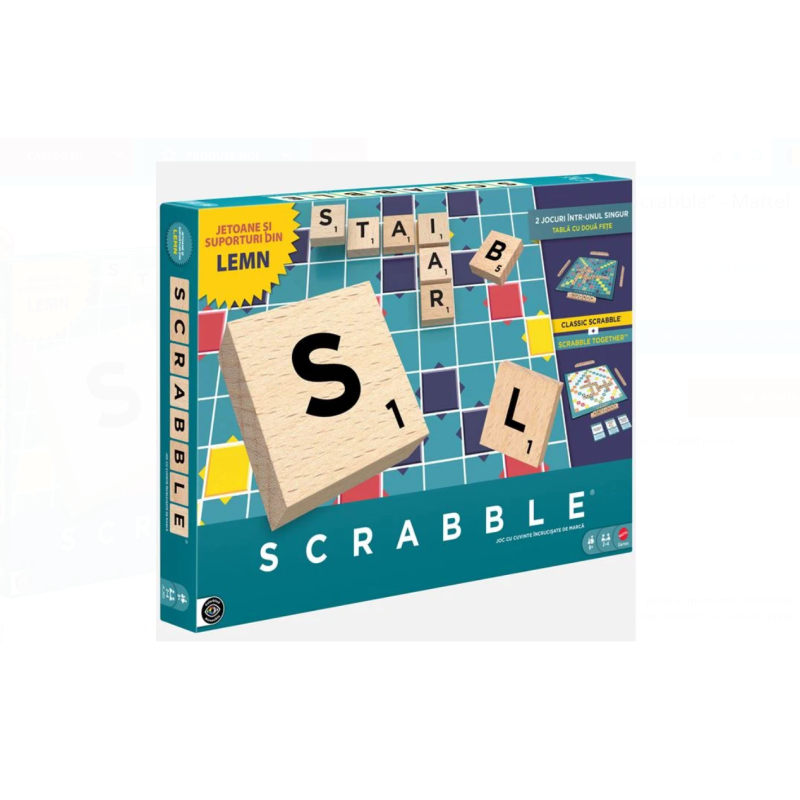 Joc de Societate Scrabble cu Litere din Lemn