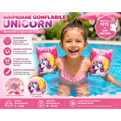 Aripioare Gonflabile Inot Unicorn (3-6 Ani /19-30kg)
