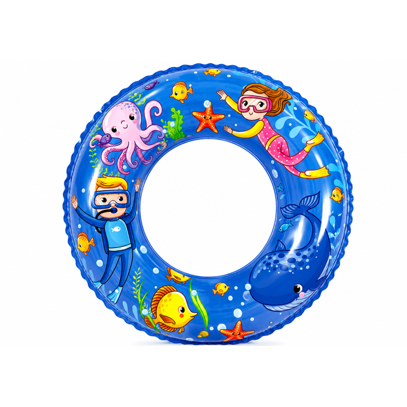 Colac Gonflabil Albastru Lumea Marina 60cm pentru Copii (3-6 Ani)