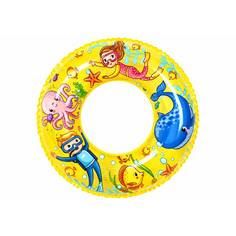 Colac Gonflabil Galben Lumea Marina 60cm pentru Copii (3-6 Ani)