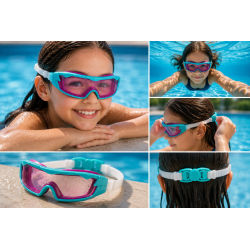 Ochelari pentru inot copii cu lentile panoramice, protectie UV, antiaburire, curea reglabila