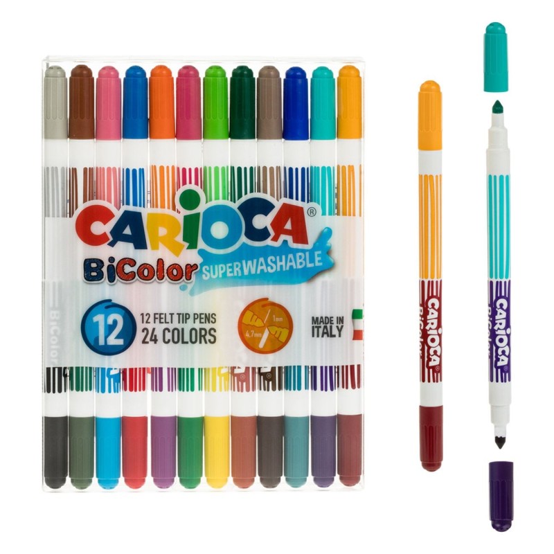 Carioci lavabile Carioca bicolore - 12buc