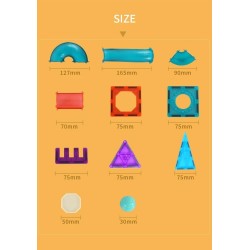 Set de constructie interactiv magnetic 3D, Zanox®, roller coaster cu bile, 78 piese,