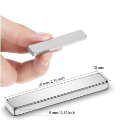 Magneti neodim bloc, 60mm X 10mm X 5 mm, 5 buc