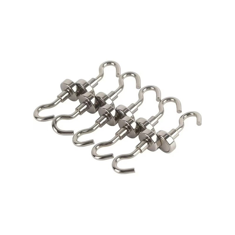 Set 10 carlige magnetice neodim, argintiu