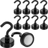 Set 10 carlige magnetice neodim, negru