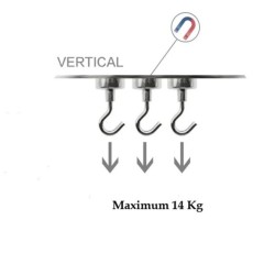 Set 10 carlige magnetice neodim, argintiu