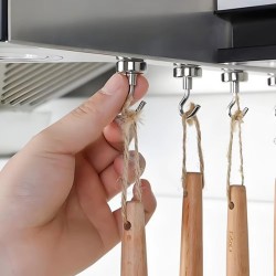 Set 10 carlige magnetice neodim, argintiu