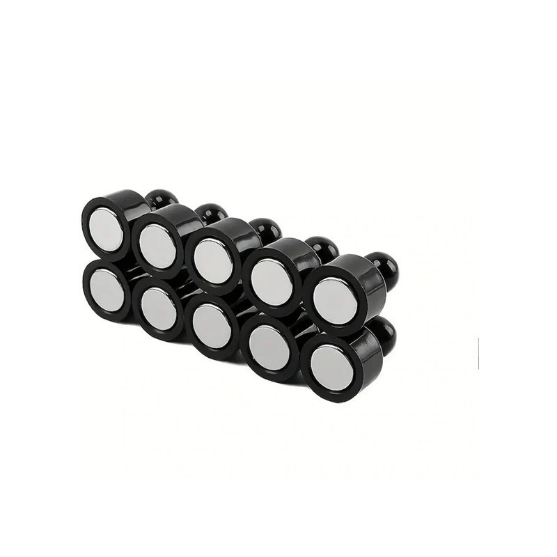 Set 10 magneti, 1.2 cm x 1.6 cm, negru