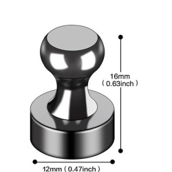 Set 10 magneti, 1.2 cm x 1.6 cm, negru