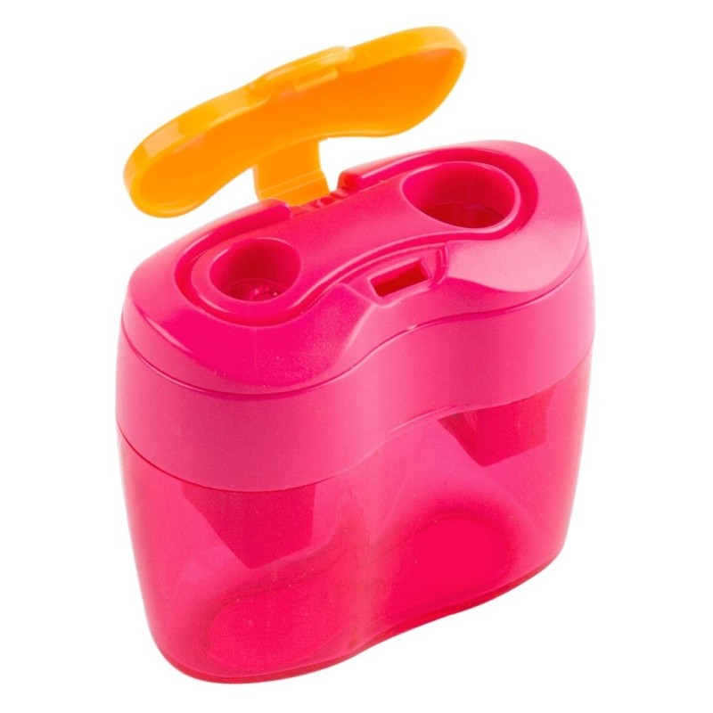 Ascutitoare Pelikan cu 2 Gauri si Recipient Roz