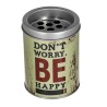 Scrumiera Metalica ”Don`t Worry. Be Happy" Ø8x10cm