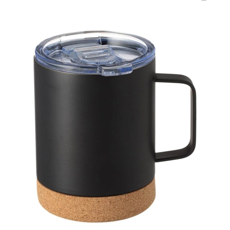 Cana Izoterma din otel Inoxidabil Neagra, Baza de Pluta 350ml