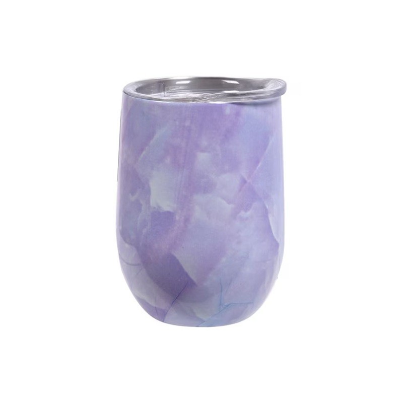 Pahar izotermic mov cu capac transparent 350 ml