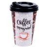 Pahar Cafea din Plastic Boabe de Cafea cu Capac 440ml