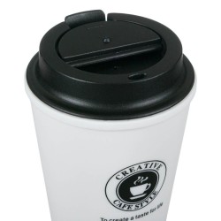 Pahar din Plastic Alb Negru Capac 300ml