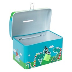 Pusculita Metalica cu Lacat Ciel Dinozaur pentru Copii 12.5x8x7.5cm