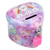 Pusculita Metalica pentru Copii cu Lacat Mov Inima Pisica 8x8x6cm