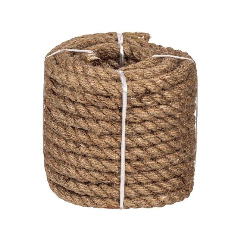 Sfoara decorativa din iuta, tip funie, natur, 12m x 14mm