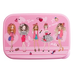 Caserola cu 3 Compartimente Roz Fete, 970ml