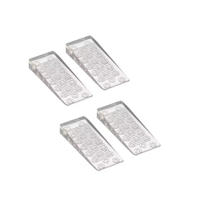 Set 4 opritoare pentru usa, Transparent, Material antiaderent, 9.5 x 1.5 x 4 cm