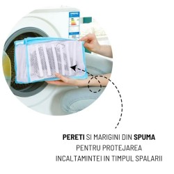 Set 3 x saci pentru spalare incaltaminte, protectie din spuma, 33 x 19 x 15cm