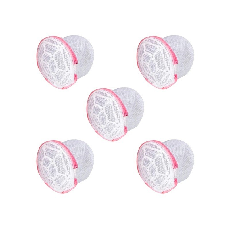 Set 5 x saci pentru spalare sutiene si lenjerie intima, cu rol de protectie in masina de spalat si uscator
