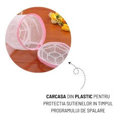 Set 5 x saci pentru spalare sutiene si lenjerie intima, cu rol de protectie in masina de spalat si uscator
