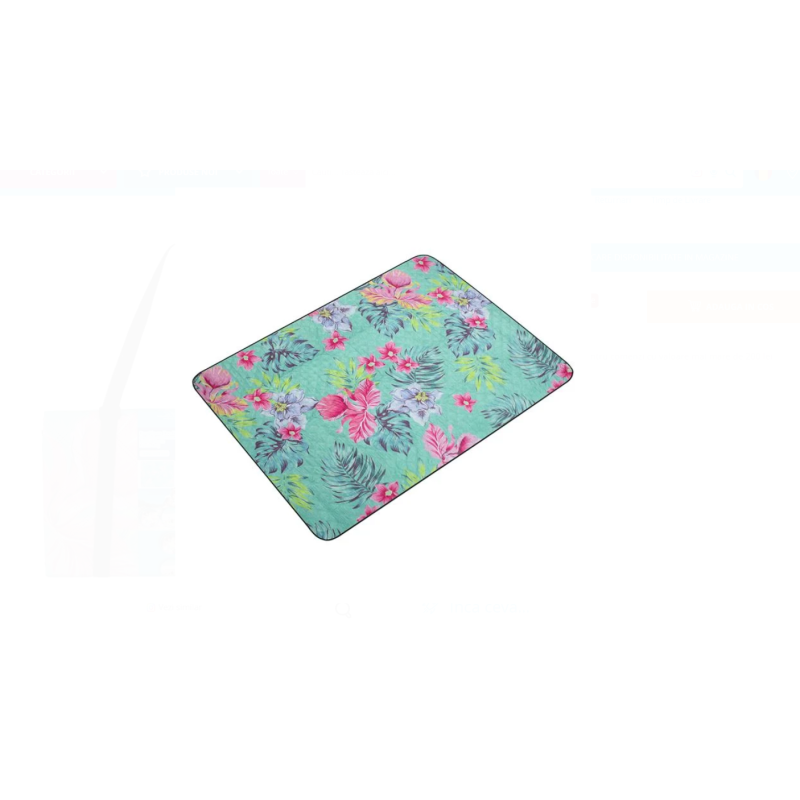 Patura Picnic ZANOX Turcoaz cu Model Floral 200x150cm