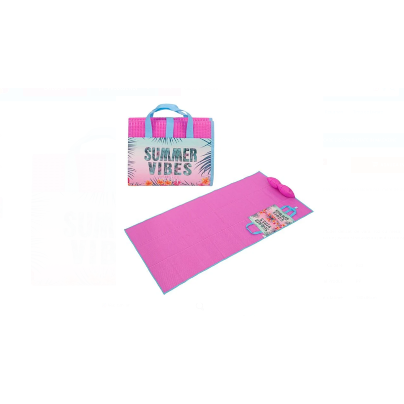 Rogojina Plaja ZANOX Tip Geanta Roz Ciel Summer Vibes cu Perna Gonflabila 180x86cm