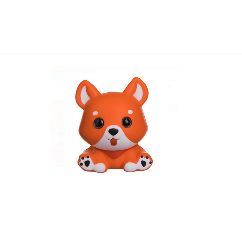 Jucarie Squishy Caine Portocaliu cu Ochi Mari