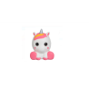 Jucarie Squishy Unicorn Alb cu Ochi Mari, 15 cm