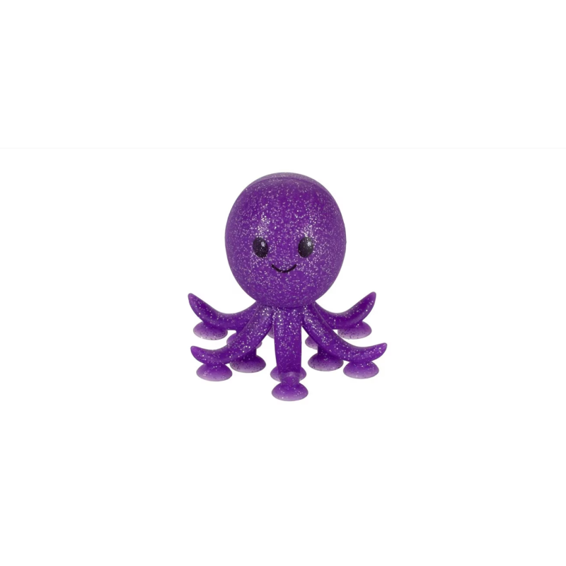 Jucarie Caracatita, Model Fericit, Culoare Mov cu Glitter Argintiu