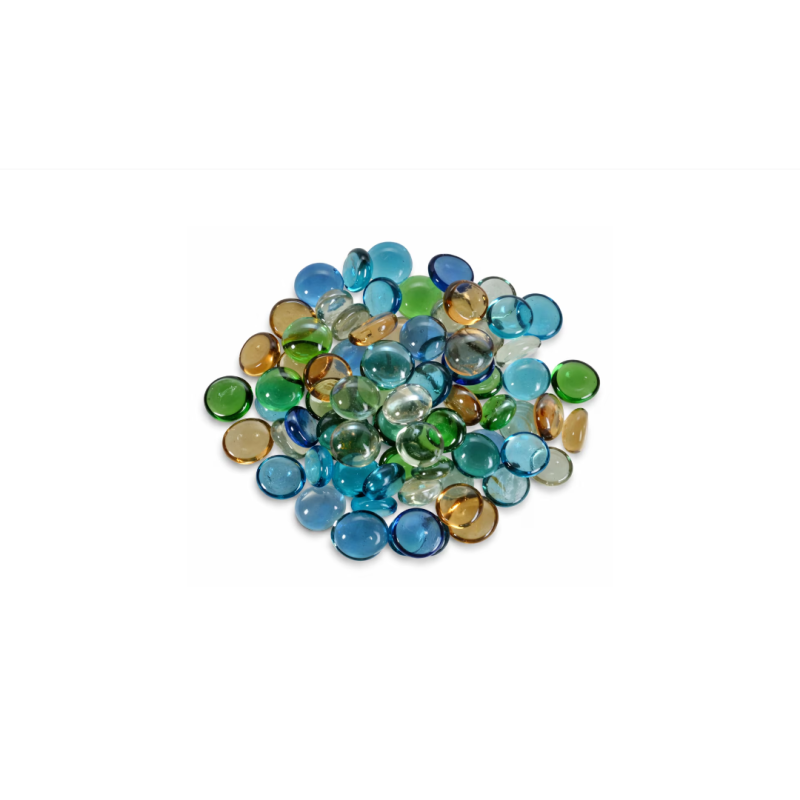 Pietre Decorative din Sticla, Nuante Maro Stralucitoare, 340 g