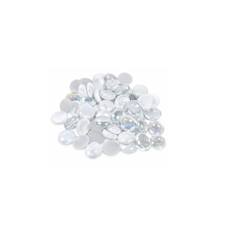 Pietre Decorative din Sticla, Albe Perlat Transparente, 340 g