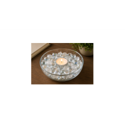 Pietre Decorative din Sticla, Albe Perlat Transparente, 340 g