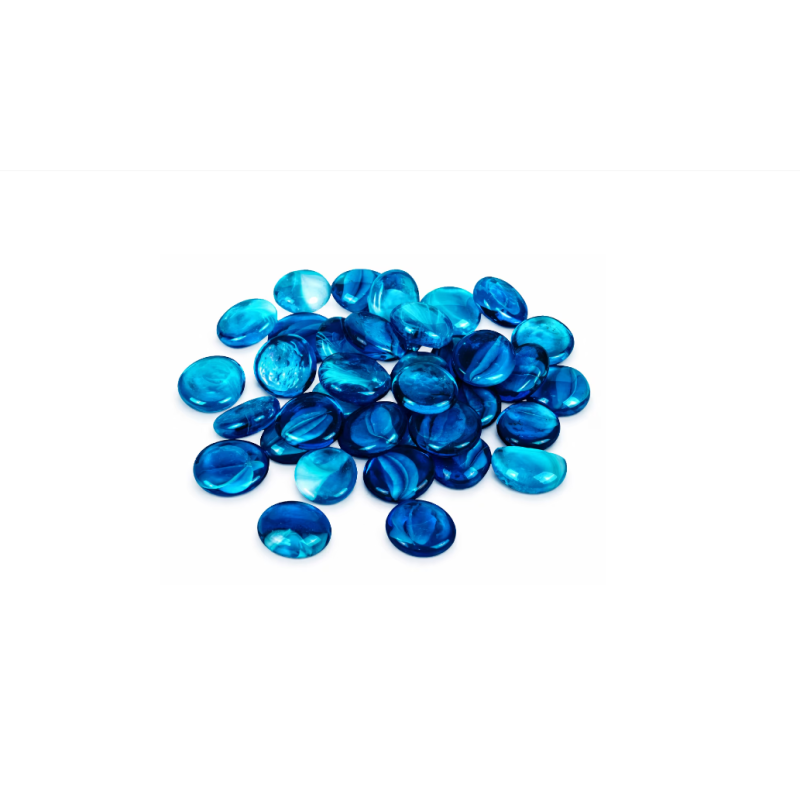 Pietre Decorative din Sticla, Bleu Stralucitor, 300 g