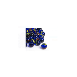 Set Bile de Sticla Albastre 15mm, 50 Bucati, Joc Clasic Marbles