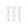 Set 6 Pahare Reutilizabile pentru Vin cu Picior, Glitter Auriu, 180ml