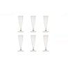Set 6 Pahare Sampanie cu Picior, Glitter Auriu, 130ml