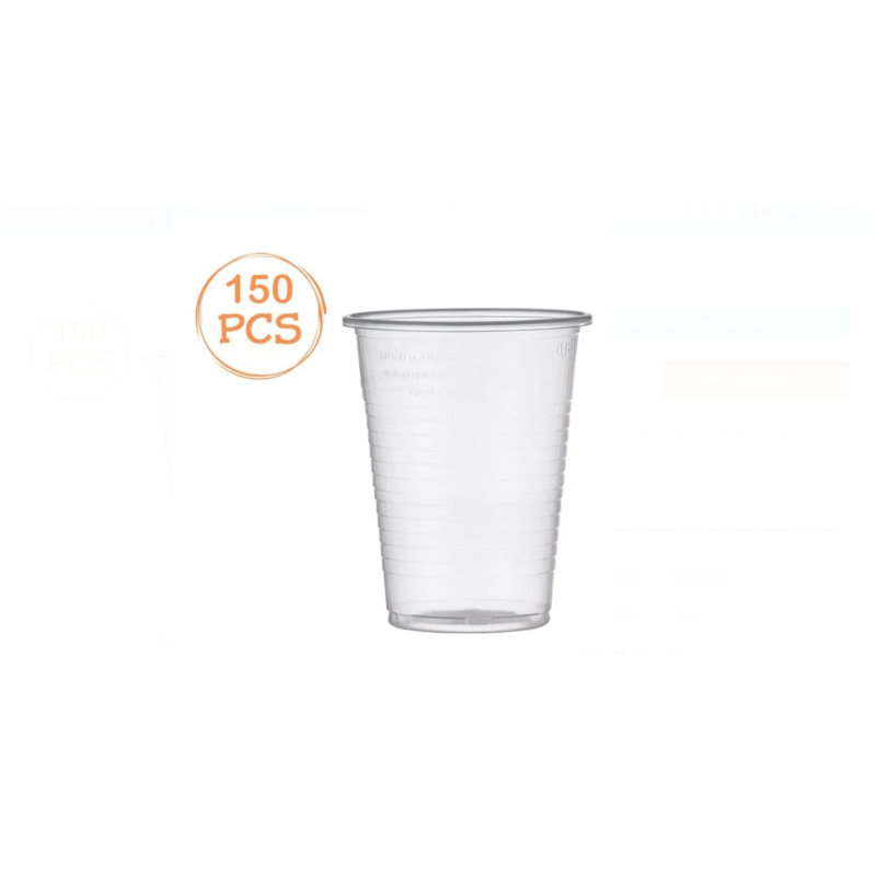 Set 150 de Pahare din Plastic Transparent 200ml